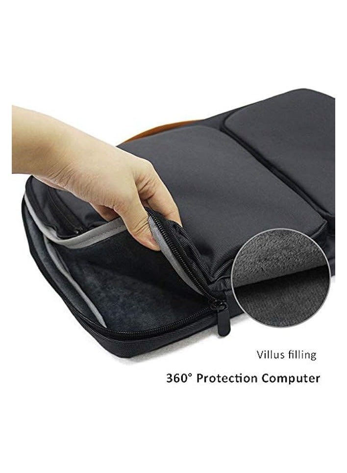 Laptop Shoulder Bag for MacBook Air 15-15.6 inch Briefcase 15 MacBook Pro Waterproof Shockproof Notebook Sleeve, Black