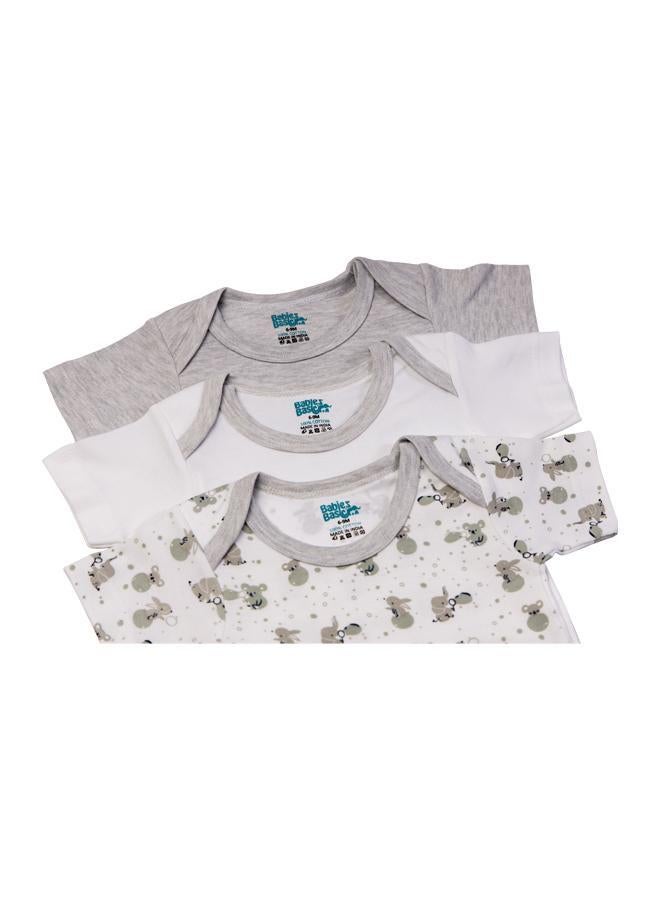 Printed Romper - Pack Of 3, 0-3 Months , Multi Color