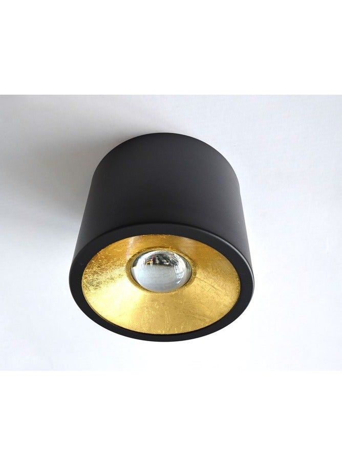 Surface mounted Light , GU10 Lamp 50W IP20 (Black + Golden Color) (Iron + Acrylic) D 13cm  X  H 10.5cm BULB NOT INCLUDED