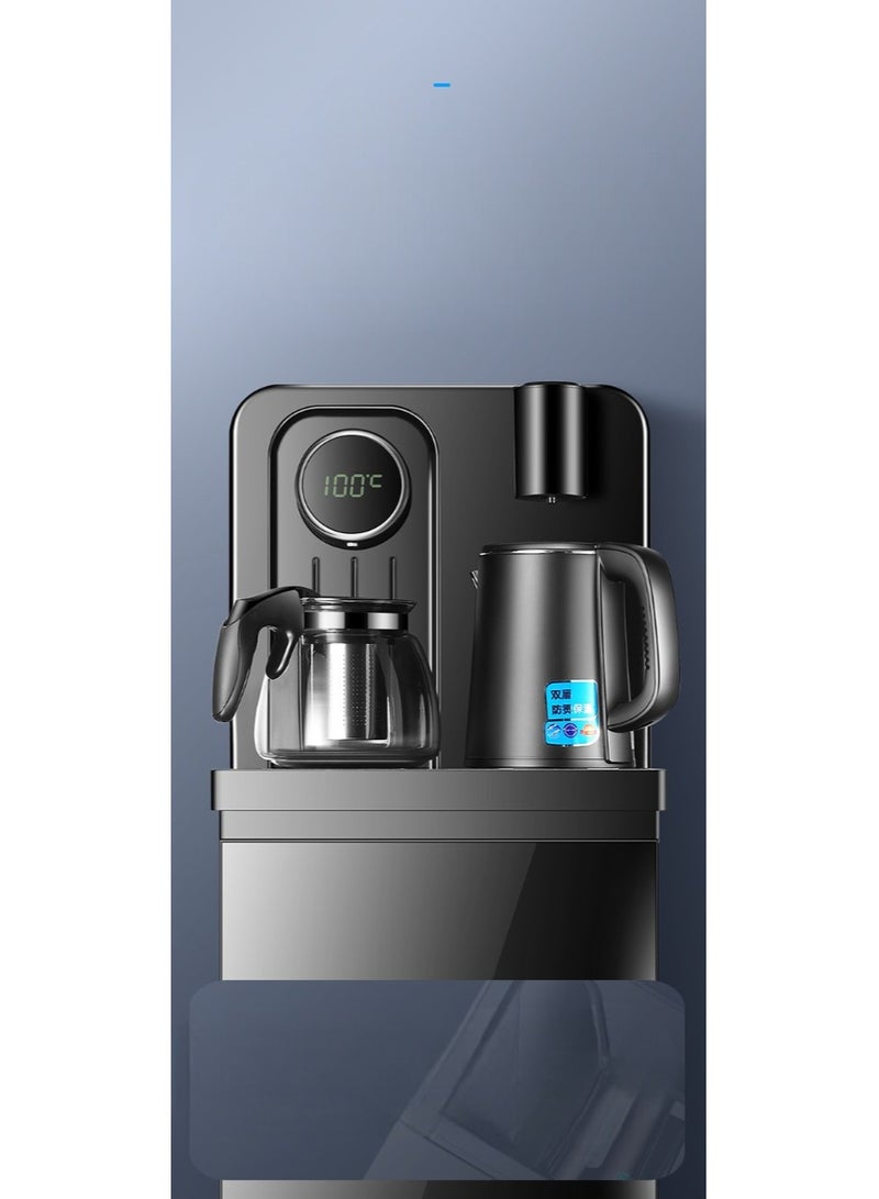 Tea Bar Machine a household automatic water dispenser featuring lower bucket design hot and cold water heating capabilities and a high-end light luxury aesthetic for an elevated water dispensing e