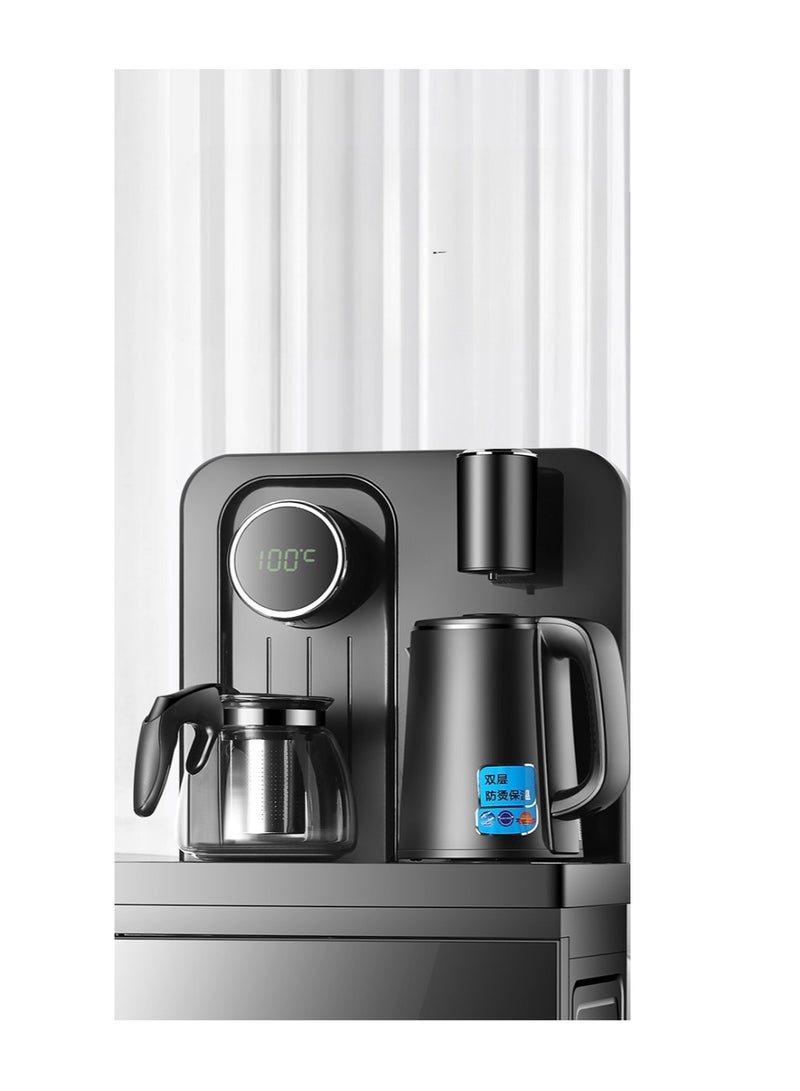 Tea Bar Machine a household automatic water dispenser featuring lower bucket design hot and cold water heating capabilities and a high-end light luxury aesthetic for an elevated water dispensing e
