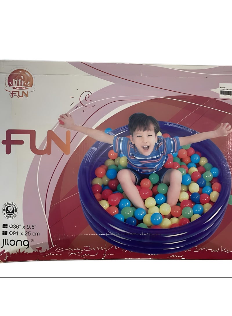 Inflatable pool with 50 colorful balls