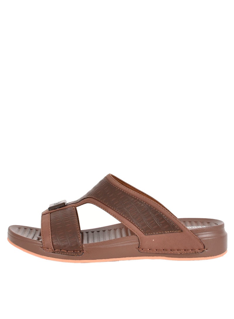 Mens Textured Arabic Sandal Brown