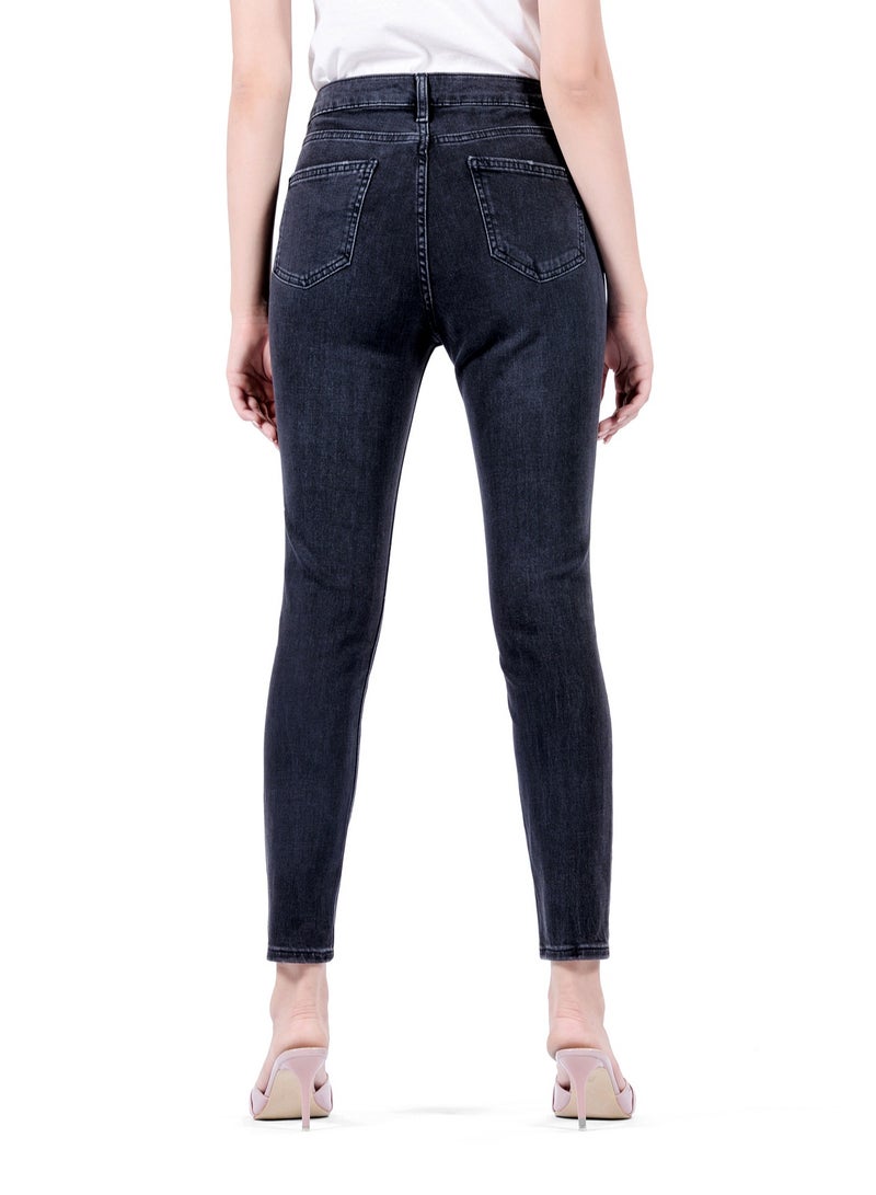 Web Denim Women's Stretch Skinny Jeans - Mid Rise Comfort Fit Denim Pants