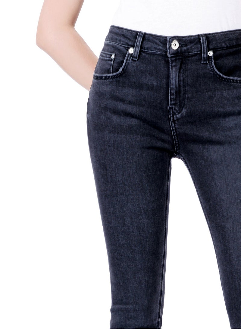 Web Denim Women's Stretch Skinny Jeans - Mid Rise Comfort Fit Denim Pants