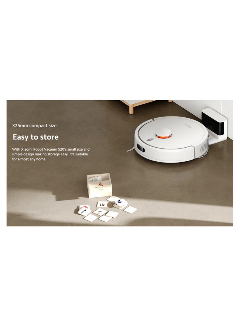 Robot Vacuum S20 | 3200mAh Nominal Battery Capacity | 5000Pa Suction Fan | 400ml Dustbin And 270ml Water Tank | Supports Mi Home/Alexa/Google App | 270 ml 45 W BHR8646GB | BHR8628EU | BHR8648US | D106 Black