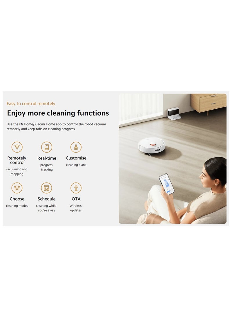 Robot Vacuum S20 | 3200mAh Nominal Battery Capacity | 5000Pa Suction Fan | 400ml Dustbin And 270ml Water Tank | Supports Mi Home/Alexa/Google App | 270 ml 45 W BHR8646GB | BHR8628EU | BHR8648US | D106 Black