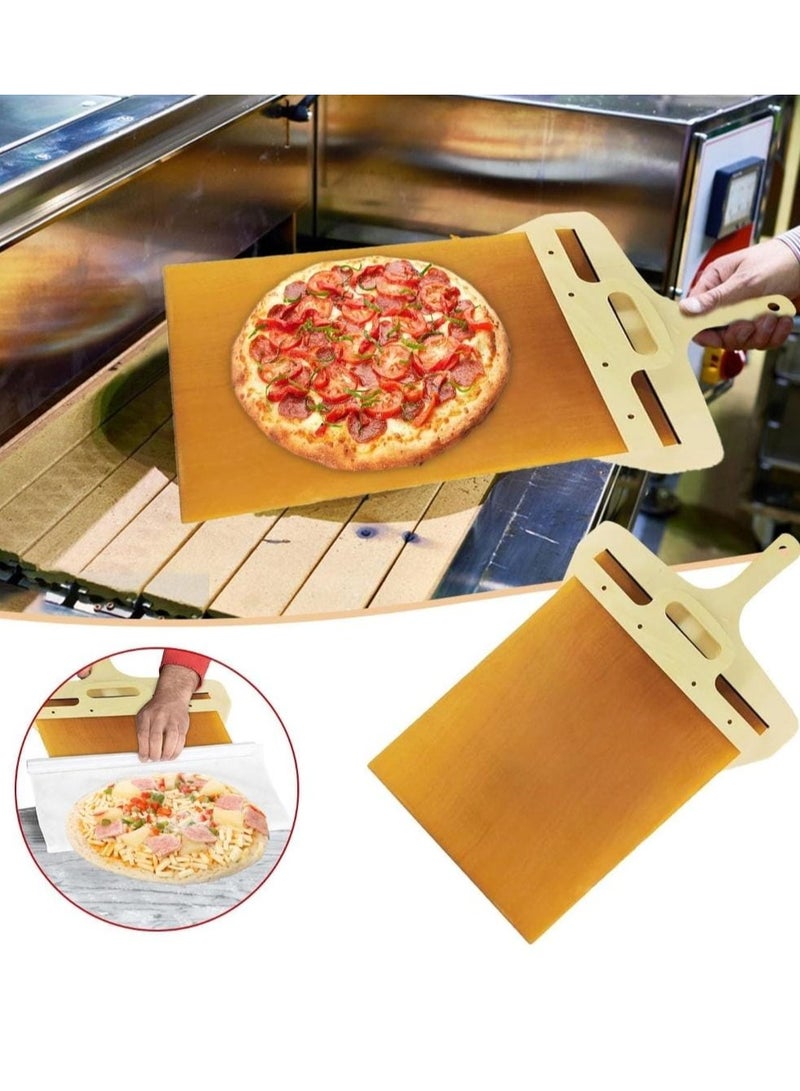 Sliding Pizza Peel, Sliding Pizza Pan Accessory for Pizza Ovens Non Stick Pizza Paddle for Baking Homemade Pizza and Bread with Handle Detachable for Indoor Outdoor Gathering