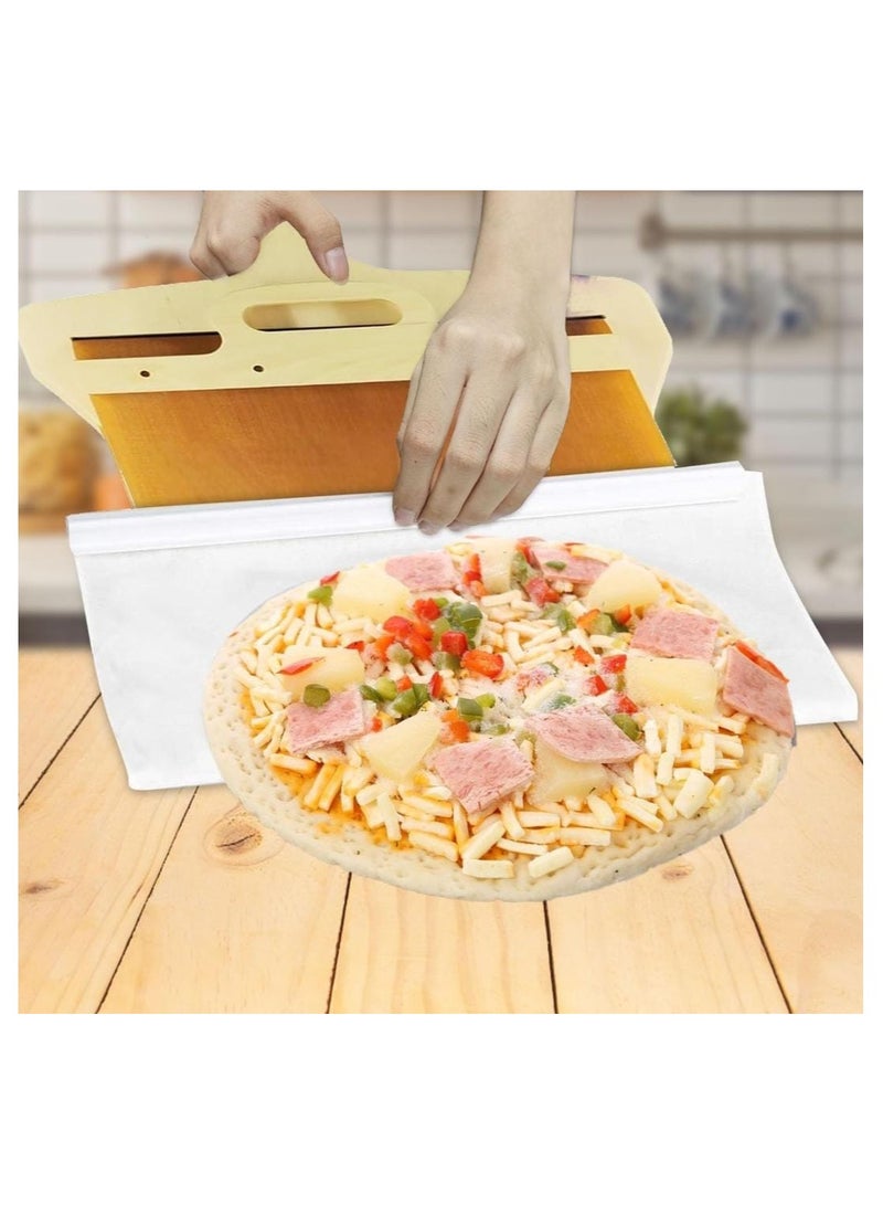 Sliding Pizza Peel, Sliding Pizza Pan Accessory for Pizza Ovens Non Stick Pizza Paddle for Baking Homemade Pizza and Bread with Handle Detachable for Indoor Outdoor Gathering