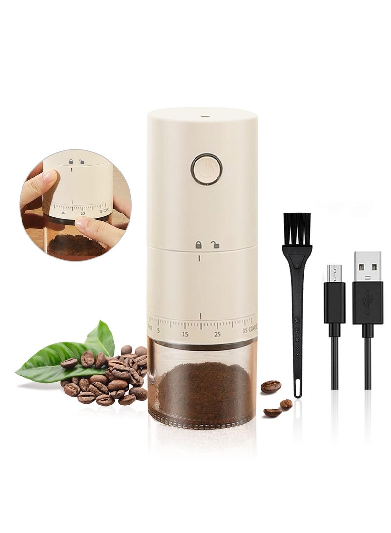 Electric Coffee Grinder With External 38 Coarseness Adjustable, USB Rechargeable, Coffee Burr Grinder For Home And Office Travel