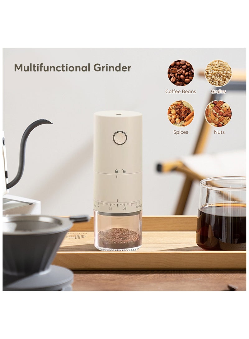 Electric Coffee Grinder With External 38 Coarseness Adjustable, USB Rechargeable, Coffee Burr Grinder For Home And Office Travel