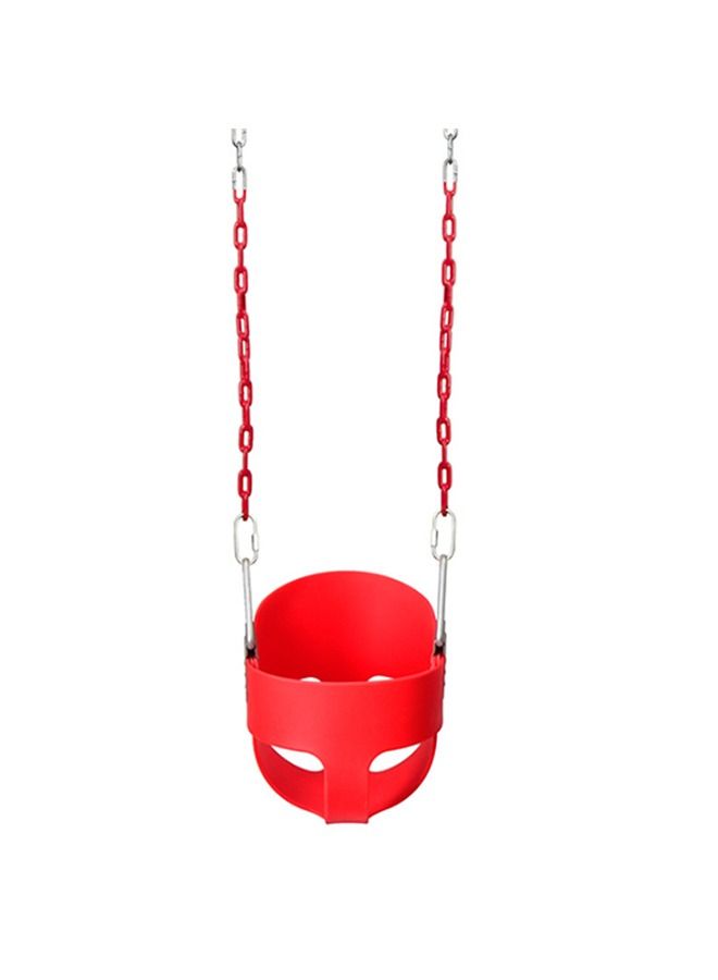 Lovely Toddler High Back Full Bucket Swings With Heavy Duty Plastic Coated Chains And Hook