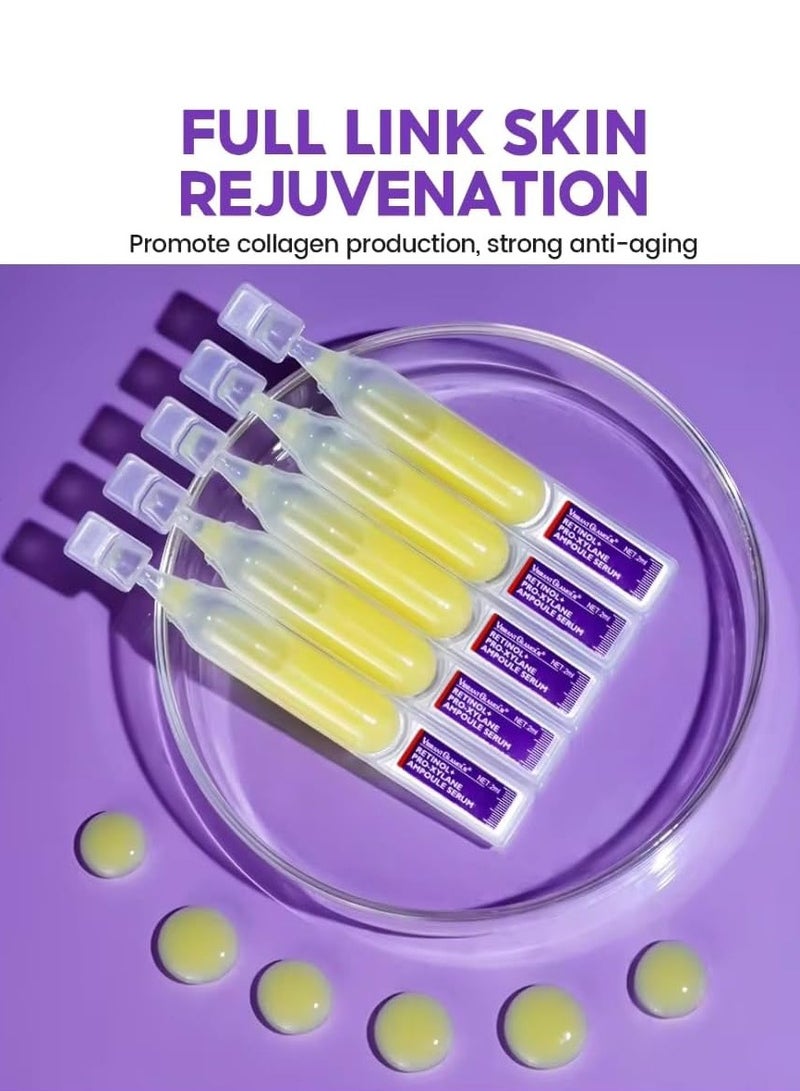 15Pcs Retinol + Pro-Xylane Ampoule Serum Anti aging Anti Wrinkle Firming Hydrating Moisturizing Soothing Repairing Fade Fine Lines Dark Spots Deep Care Retinol Essence