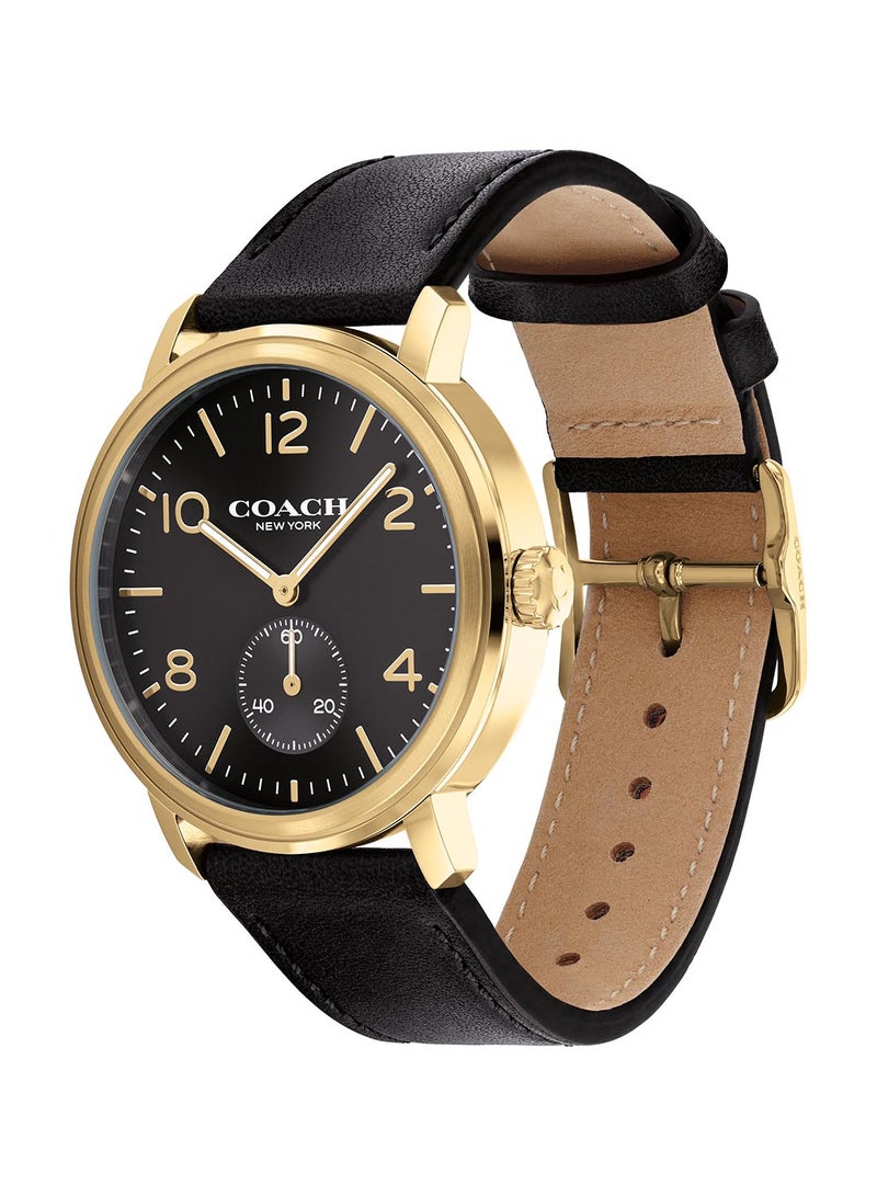 Men's Analog Round Shape Leather Wrist Watch 14602545 41 Mm