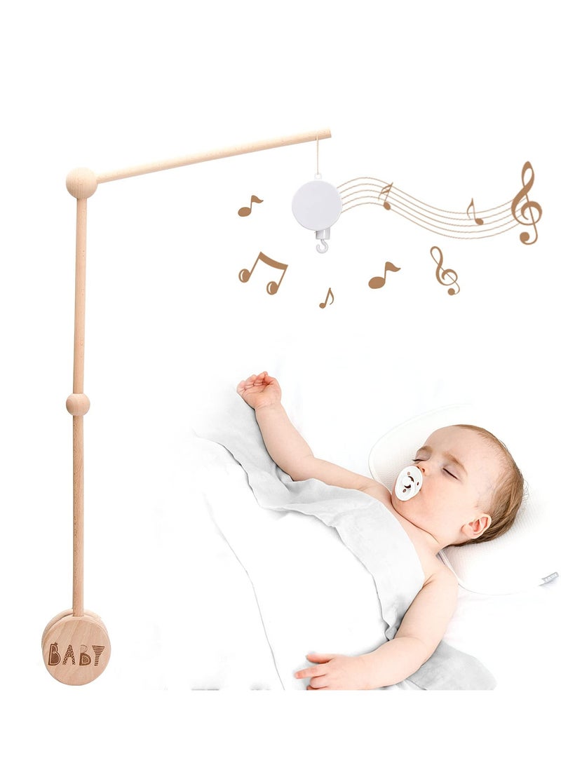 Baby Mobile Holder Arm with Rotating Music Box, 30 inch Beech Hangers, Strong Anti Slip Attachment, Suitable for Baby Girls Boys Nursery Decor