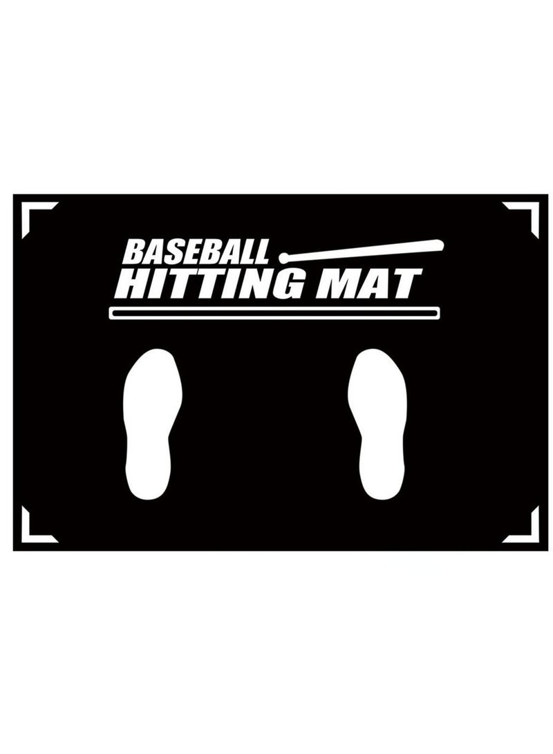 Baseball Hitting Mat,Baseball Batter Training Mat,Softball T-Ball Mat with Toes Facing Place Aid Hitting Batting Practice Equipment for Swing Pitching Training-35.43X23.62Inch