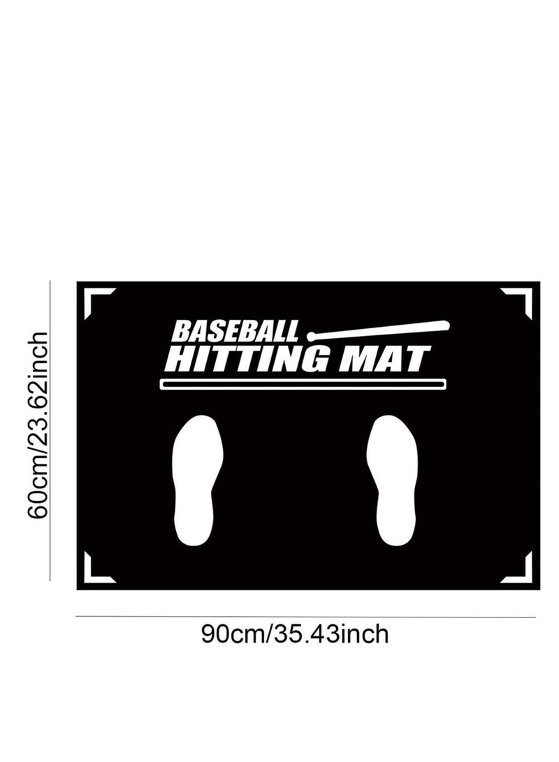 Baseball Hitting Mat,Baseball Batter Training Mat,Softball T-Ball Mat with Toes Facing Place Aid Hitting Batting Practice Equipment for Swing Pitching Training-35.43X23.62Inch