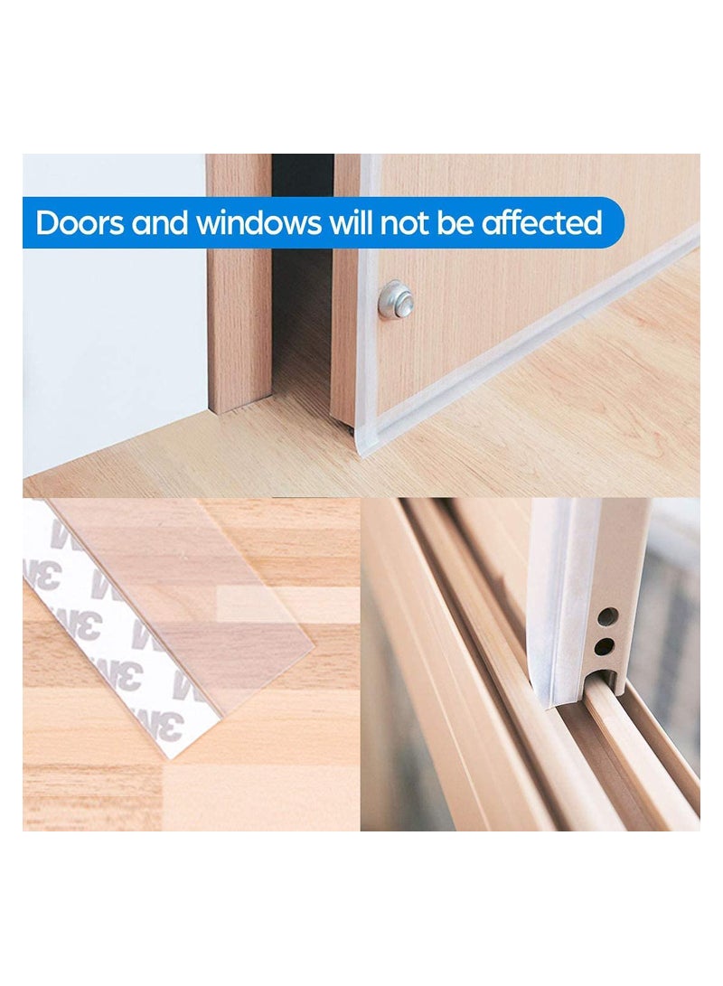 2 Rolls 33 Feet Door Weather Stripping Silicone Seal Strip Window Sealing Tape for Draft Stopper Adhesive Doors Windows and Shower Glass Gaps- Width 1'' 1.4''