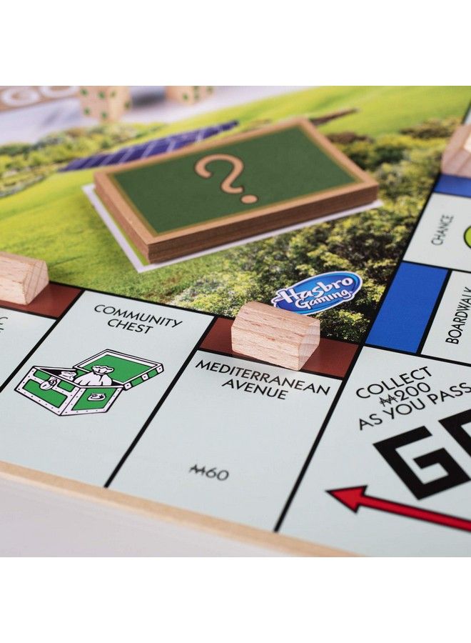 Monopoly: Go Green Edition Game Made With 100% Recycled Paper Parts And Plantbased Plastic Tokens, Board Game For Families Ages 8 And Up