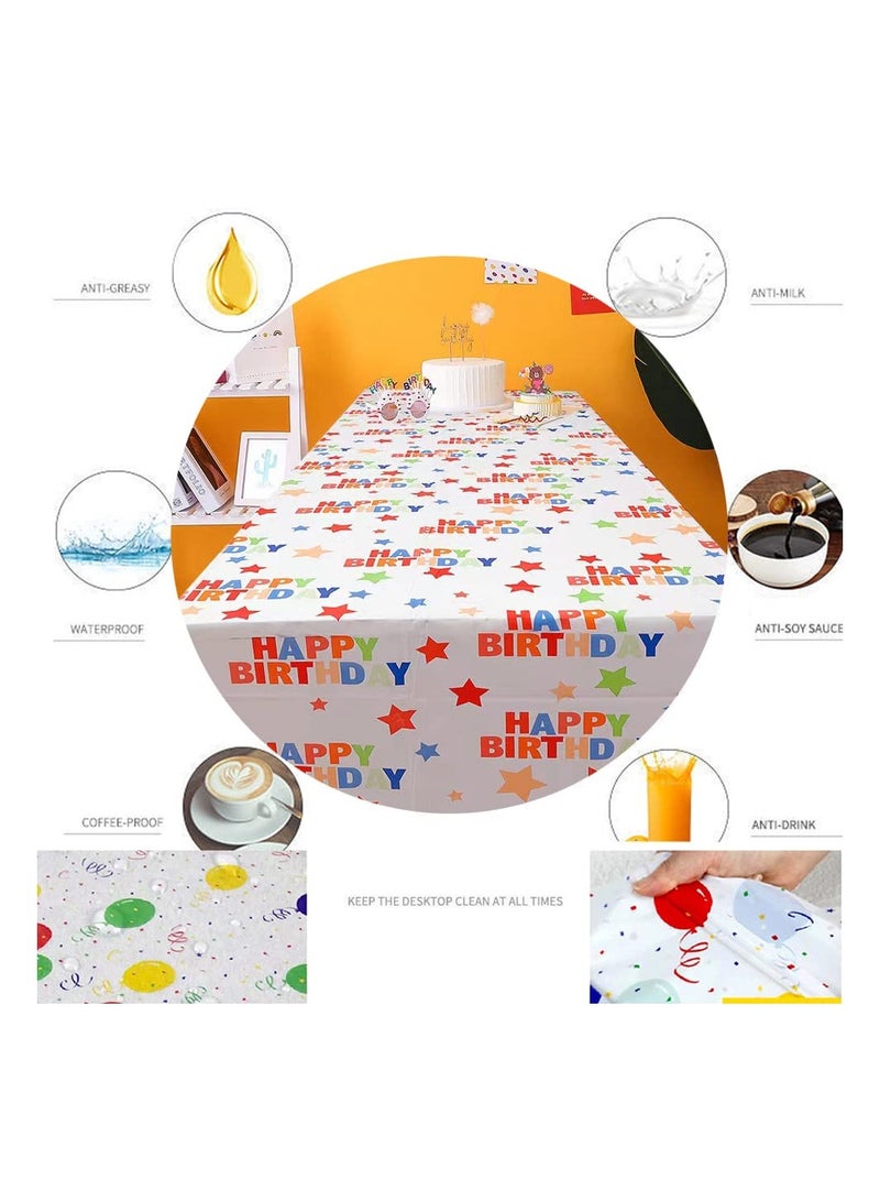 132 Pcs Birthday Party Tableware Set Party Paper Plates Cups Napkins Tablecloth Straws Birthday Party Supplies Decorations for 20 Guests