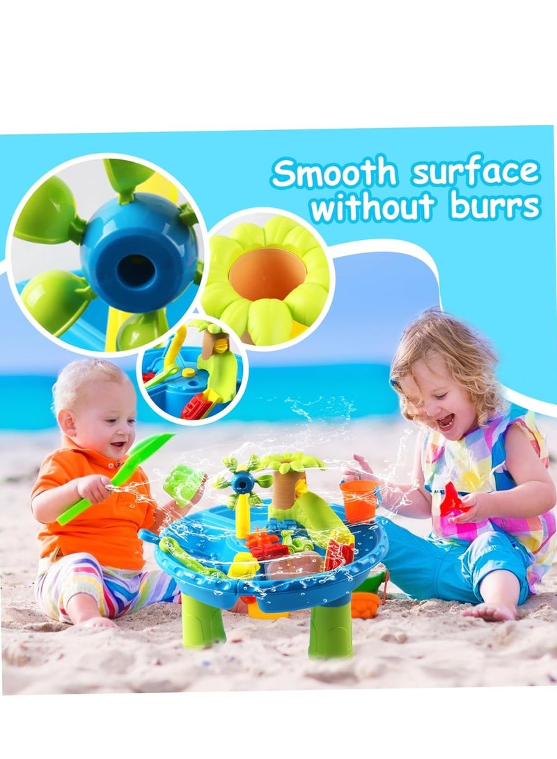 3 in 1 Kids Sand and Water Table, 22PCS Toddler Water Table with Detachable Table Corners, Summer Outdoor Pool Beach Toys for Boys Girls, Activity Center