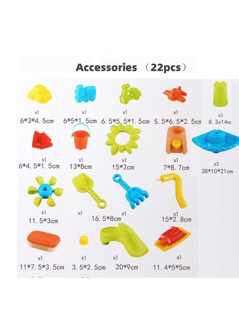 3 in 1 Kids Sand and Water Table, 22PCS Toddler Water Table with Detachable Table Corners, Summer Outdoor Pool Beach Toys for Boys Girls, Activity Center