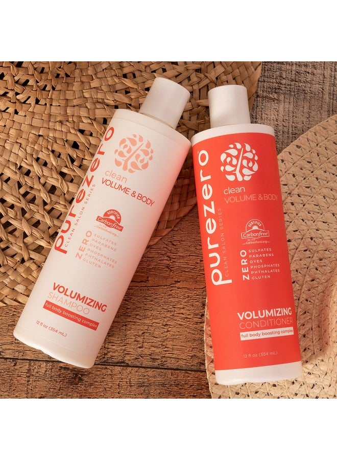 Volumizing Shampoo And Conditioner Set For Fine Hair Add Volume & Body Zero Sulfates/Parabens/Dyes 100% Vegan & Cruelty Free Great For Color Treated Hair