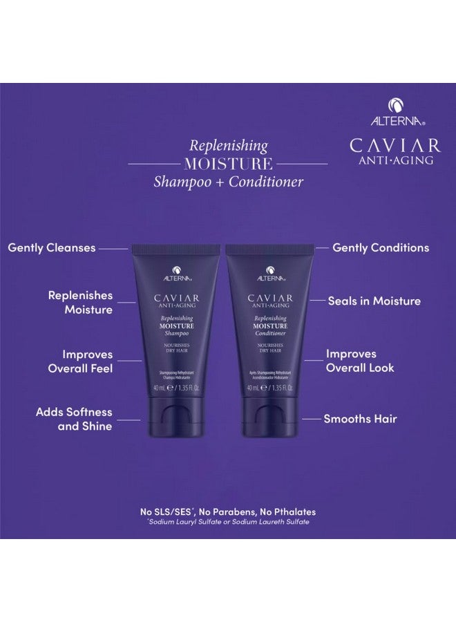 Caviar Antiaging Replenishing Moisture Trial Kit Shampoo Conditioner Leavein Cc Cream For Dry Brittle Hair Protects Restores & Hydrates Sulfate Free