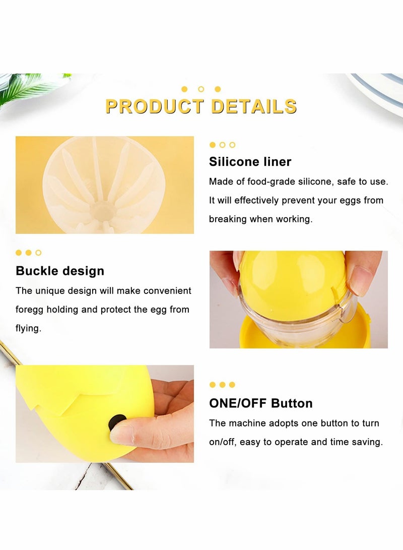 Electric Egg Whisk, Egg White and Yolk Mixer Kitchen Cooking Baking Tool Accessories with European Charging Cable (Yellow)