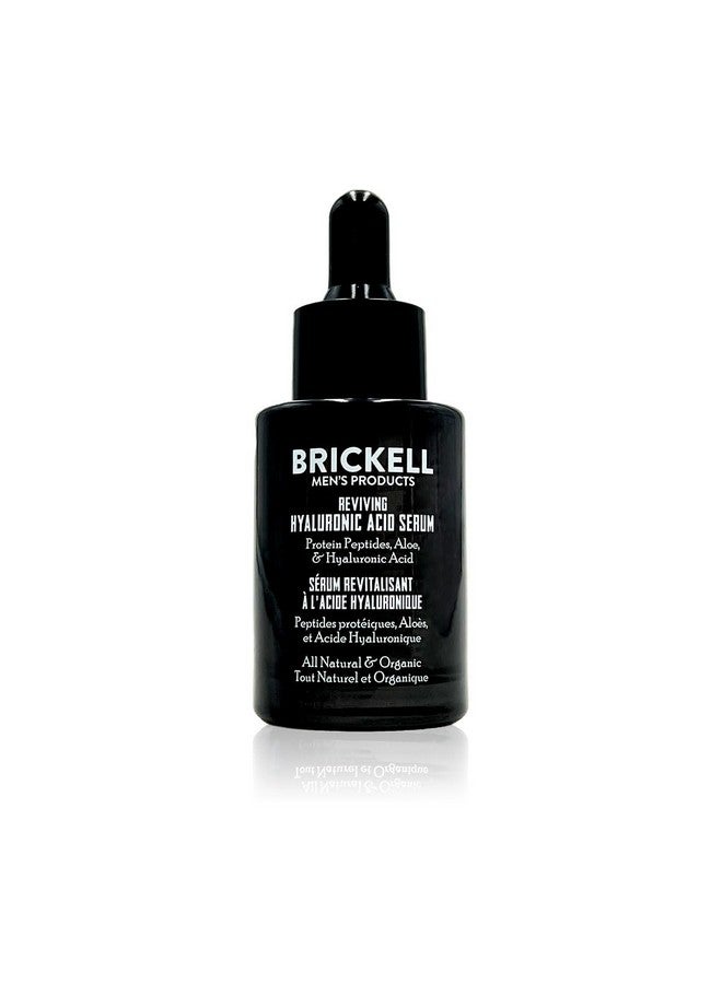 Brickell Men'S Anti Aging Hyaluronic Acid Serum For Face Reviving Day Serum For Men Natural & Organic Face Serum With Protein Peptides To Restore Firmness And Collagen 1 Ounce Unscented