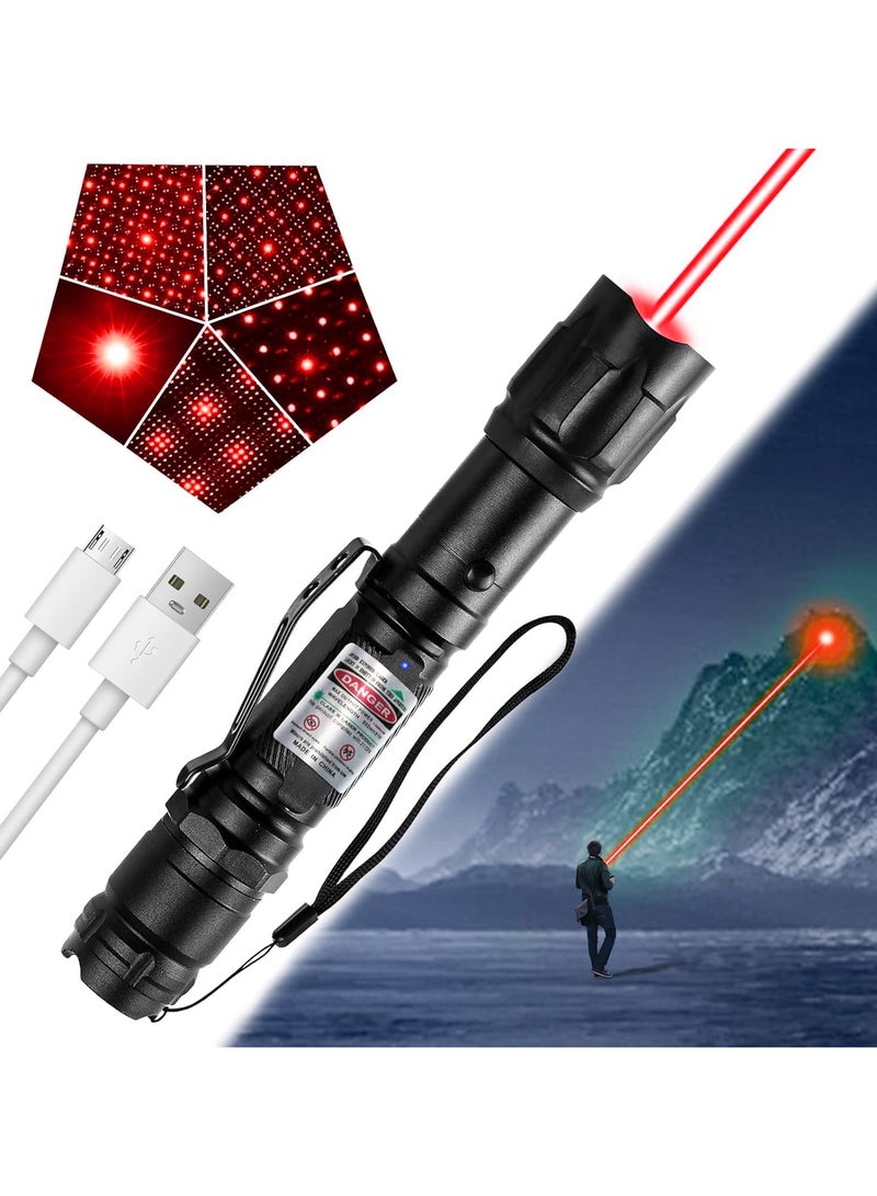 Red Laser Pointer, Red Laser Pointer High Power Long Range USB Rechargeable High Power Laser Light Pointer Red Strong Laser Pointer for Presentations Outdoor