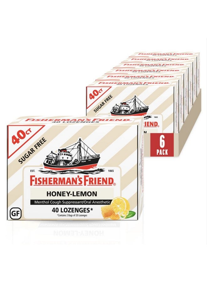 Cough Drops, Cough Suppressant And Sore Throat Lozenges, Sugar Free Honeylemon, 5.52Mg Menthol, 240 Drops (6 Packs Of 40)