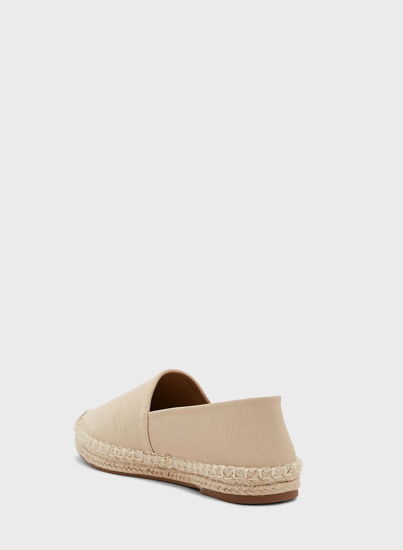 Tonal Textured Flat Espadrille