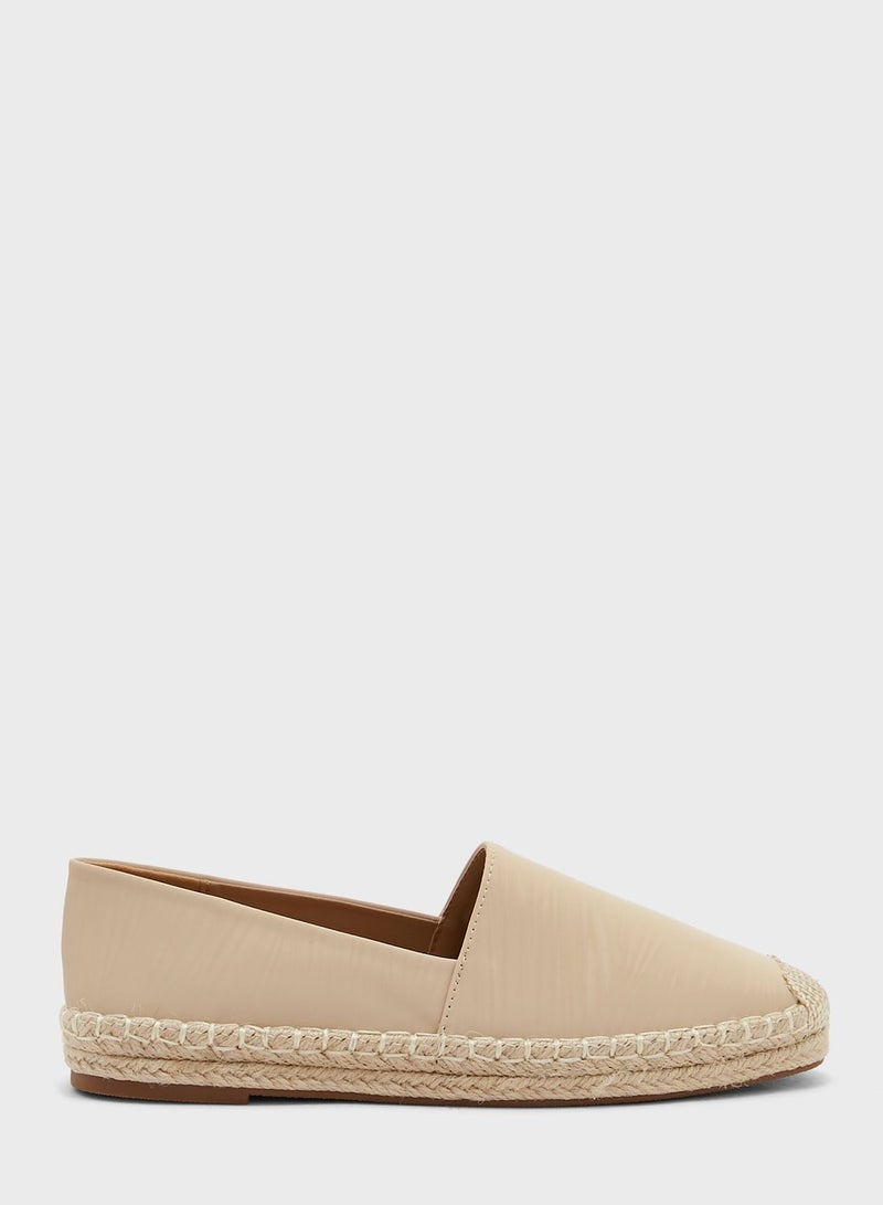 Tonal Textured Flat Espadrille