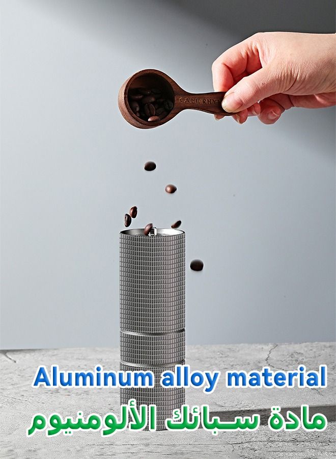 Coffee Bean Grinder - Aluminum Alloy Manual Grinder - Heptagonal Conical Burr Grinder - High Quality Hand Grinder