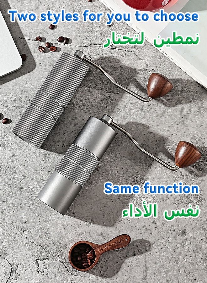 Coffee Bean Grinder - Aluminum Alloy Manual Grinder - Heptagonal Conical Burr Grinder - High Quality Hand Grinder