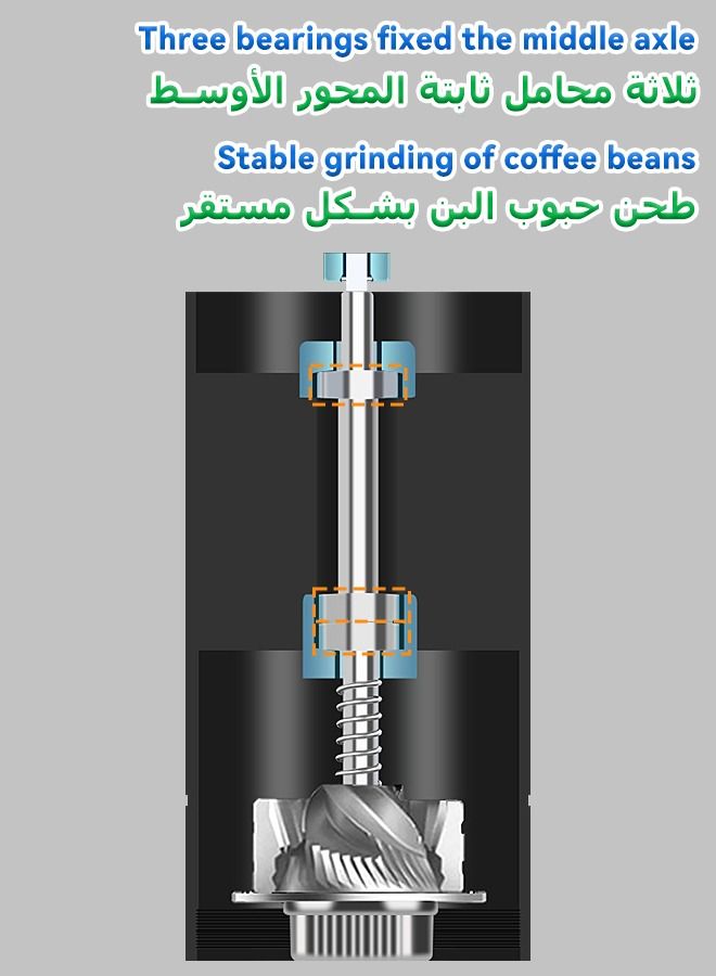 Coffee Bean Grinder - Aluminum Alloy Manual Grinder - Heptagonal Conical Burr Grinder - High Quality Hand Grinder