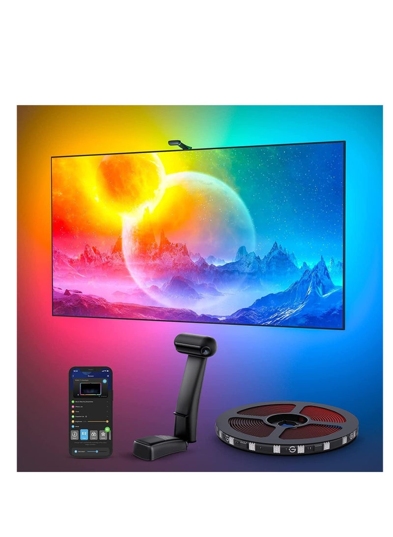 Envisual TV Backlight T2 with Dual Cameras, 11.8ft RGBIC Wi-Fi TV LED Backlight for 55-65 Inch, Dual TV Light Beads for Ultra-Thin TVs, Smart App Control, Music Sync