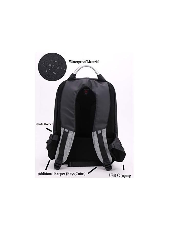 Business Laptop Bag, Waterproof Anti theft Work Backpack with USB Charging Port for Men and Women