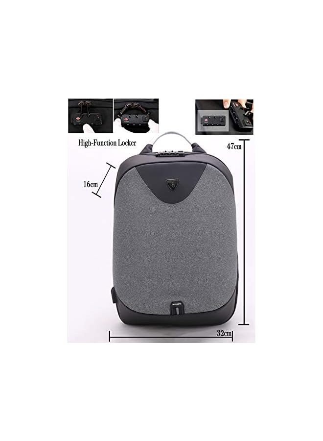 Business Laptop Bag, Waterproof Anti theft Work Backpack with USB Charging Port for Men and Women