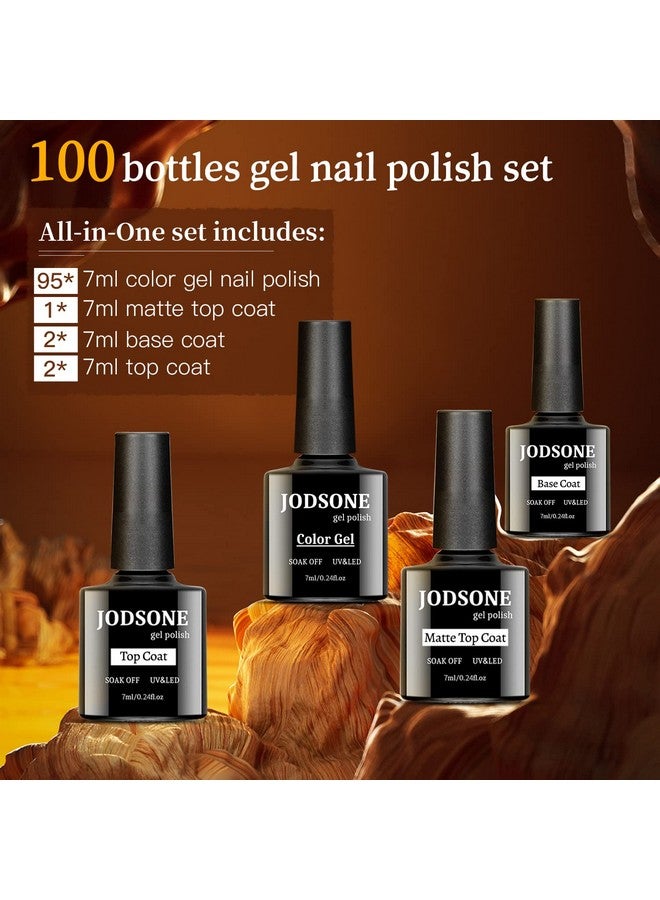 100 Pcs Gel Nail Polish Kit No Wipe Soak Off Base Coat And Matte Glossy Top Coat Gel Polish Collections Gifts For Manicure Lovers