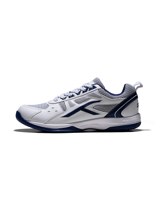 Raze Badminton Shoes  (White/Blue, 8UK)  Non Marking | Also Perfect for Squash, Table Tennis, Volleyball, Basketball & Indoor Sports | Lightweight & Durable | X-Cushion| Active Grip Sole