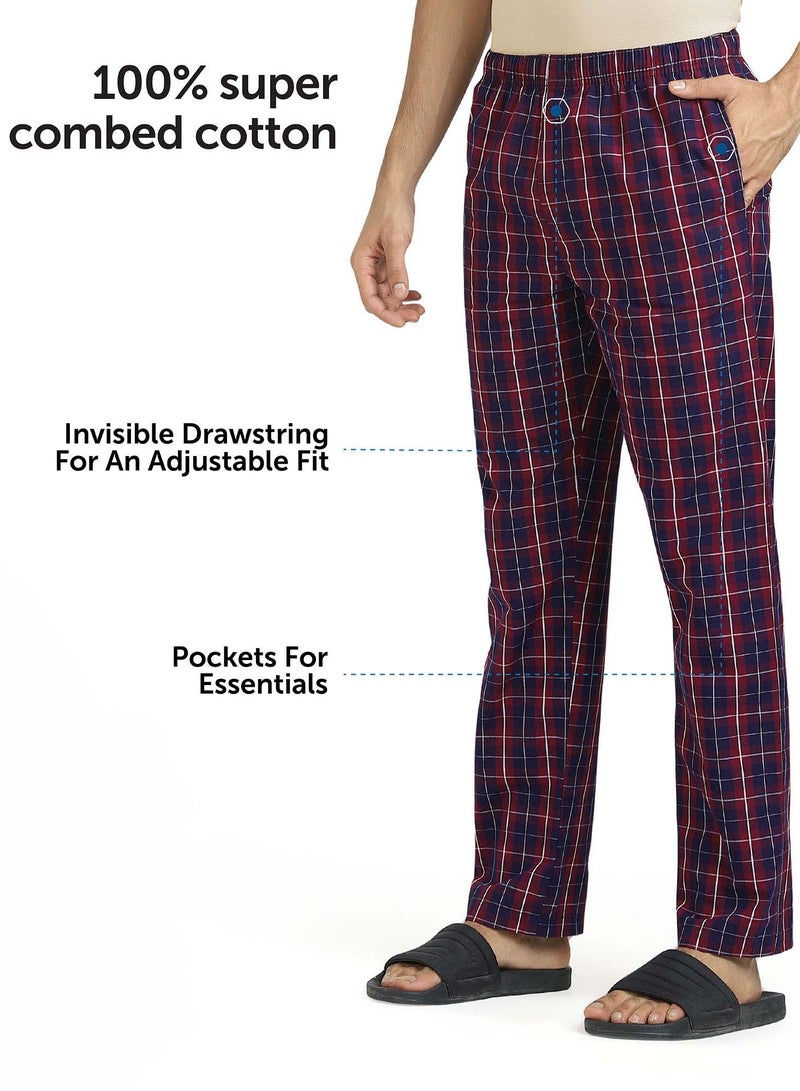 Checkmate Intellieaze Combed Cotton Checks Men Pyjama