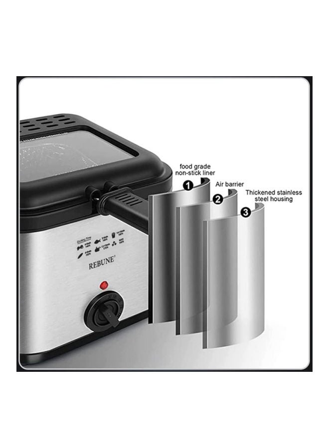 Electric Deep Fat Fryer 2.5 L 1800.0 W RE-11-048 Silver