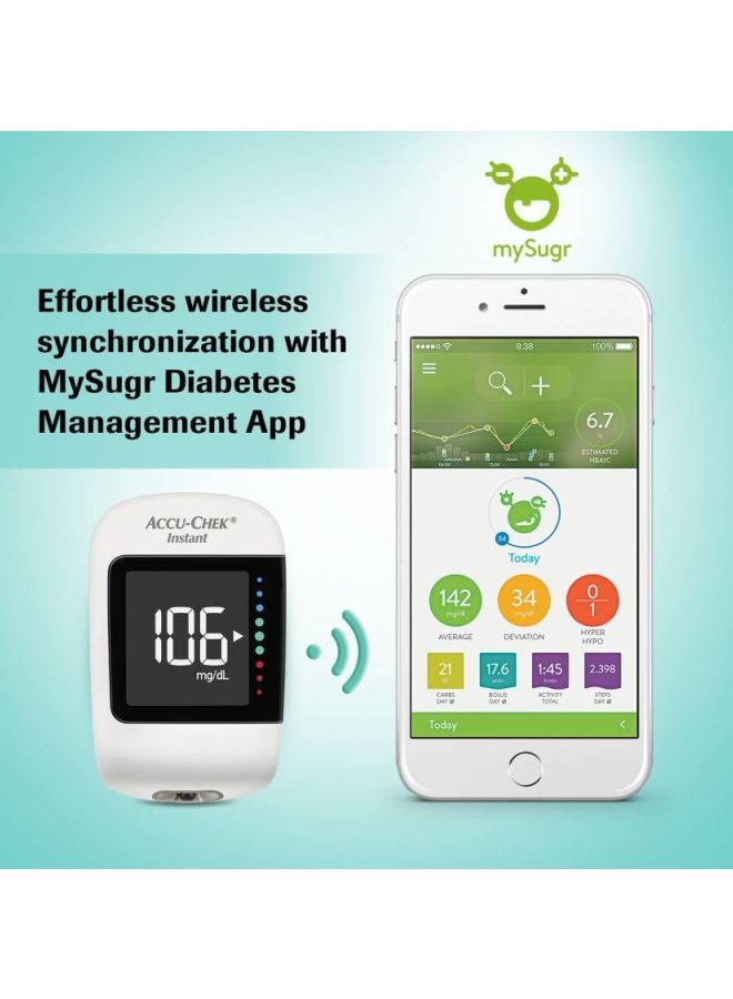 Wireless Instant Blood Glucose Monitoring System With 50-Strip