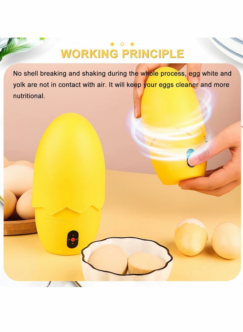 Electric Egg Whisk, Egg White and Yolk Mixer Kitchen Cooking Baking Tool Accessories with European Charging Cable (Yellow)