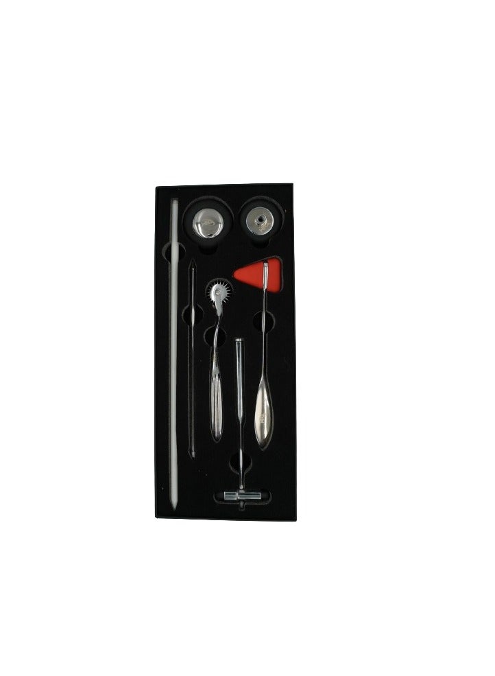Neurological Reflex Medical Hammer 5 Piece Set (Silver)