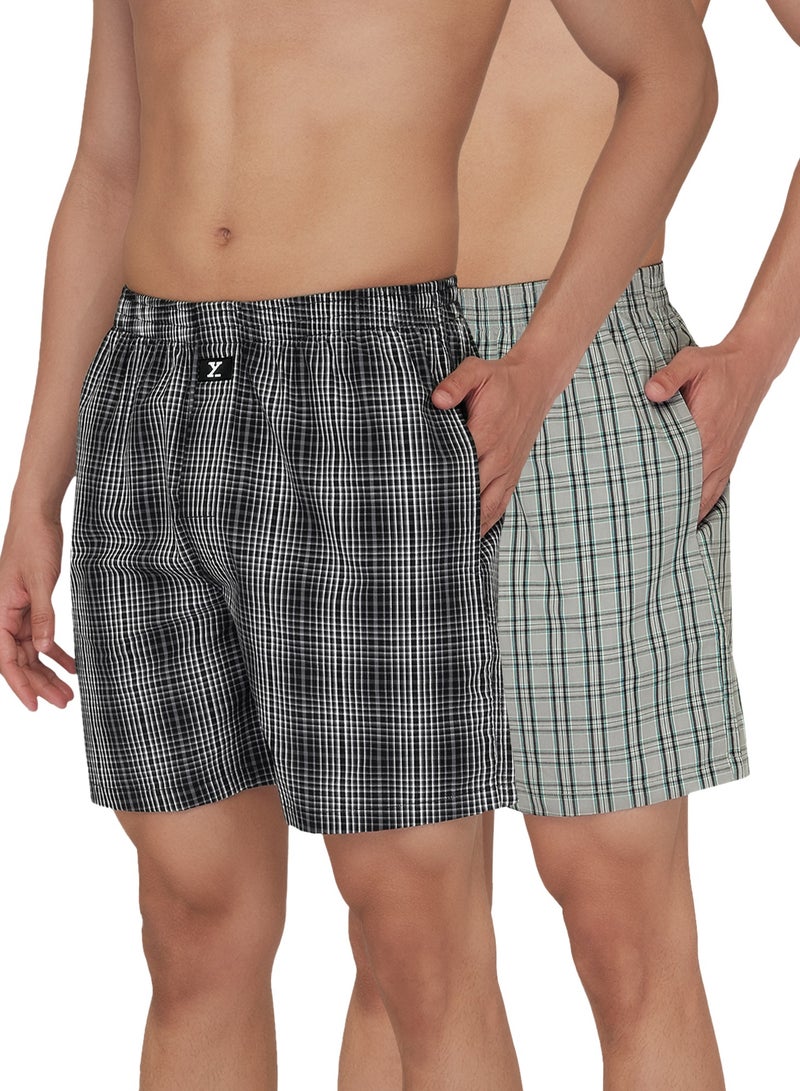 IntelliEaze Super Combed Cotton Boxer Shorts for mens pack of 2