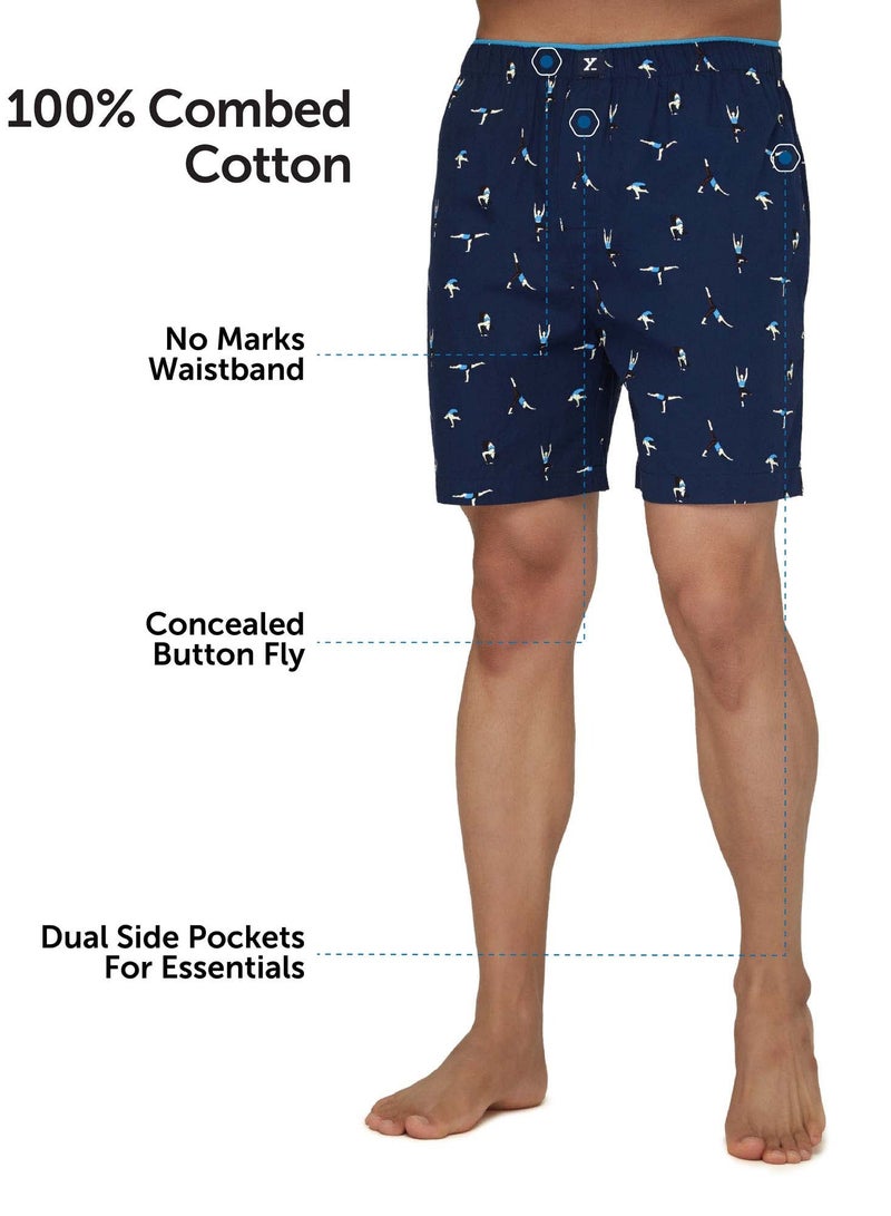 IntelliEaze Super Combed Cotton Boxer Shorts for mens Pack of 2