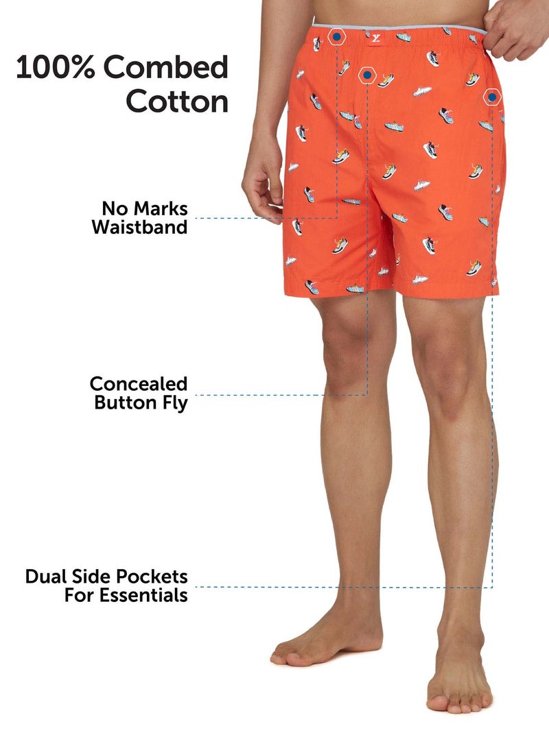 IntelliEaze Super Combed Cotton Boxer Shorts for mens Pack of 2